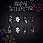 Skull Grimace Cute Flowers press on nails