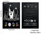 Skull Grimace Cute Flowers press on nails