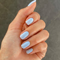 Sky blue solid color press on nails