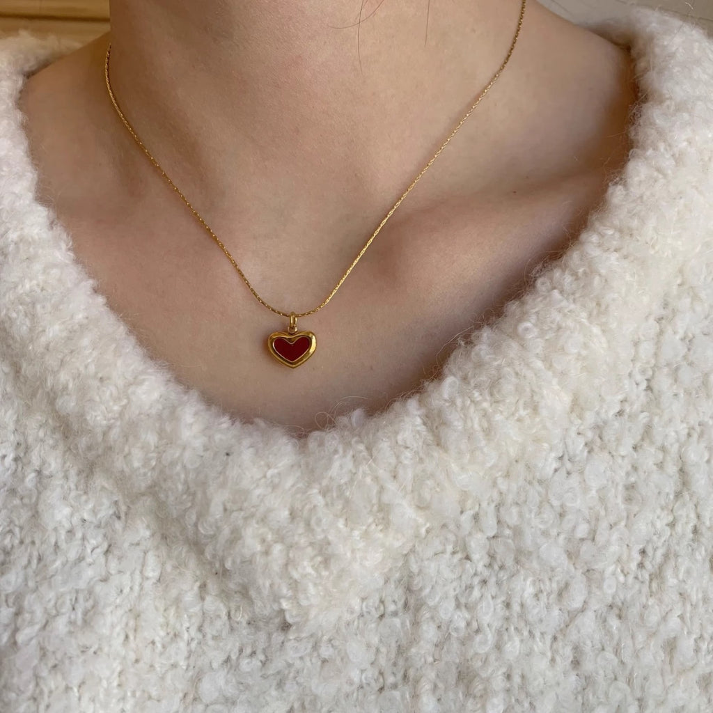 Small Red heart-shaped necklace