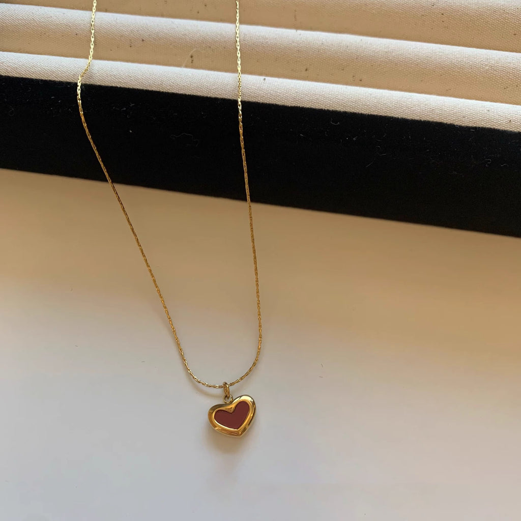Small Red heart-shaped necklace