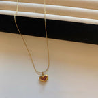 Small Red heart-shaped necklace