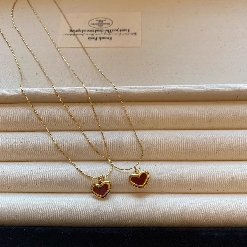 Small Red heart-shaped necklace