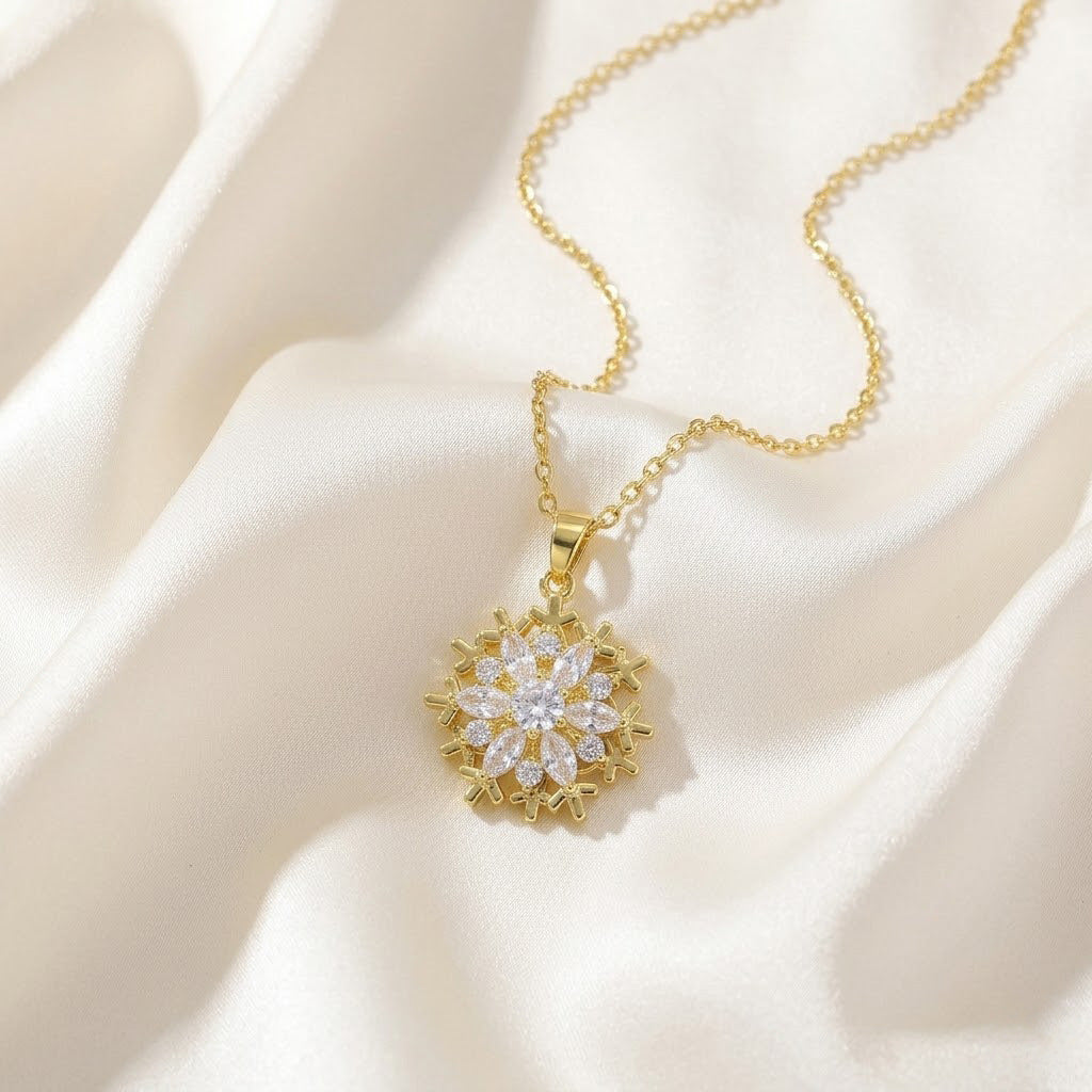 Snowflake zircon necklace