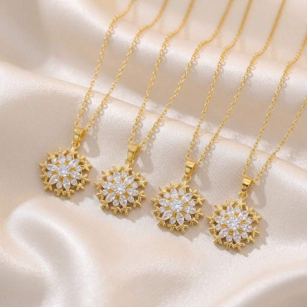Snowflake zircon necklace