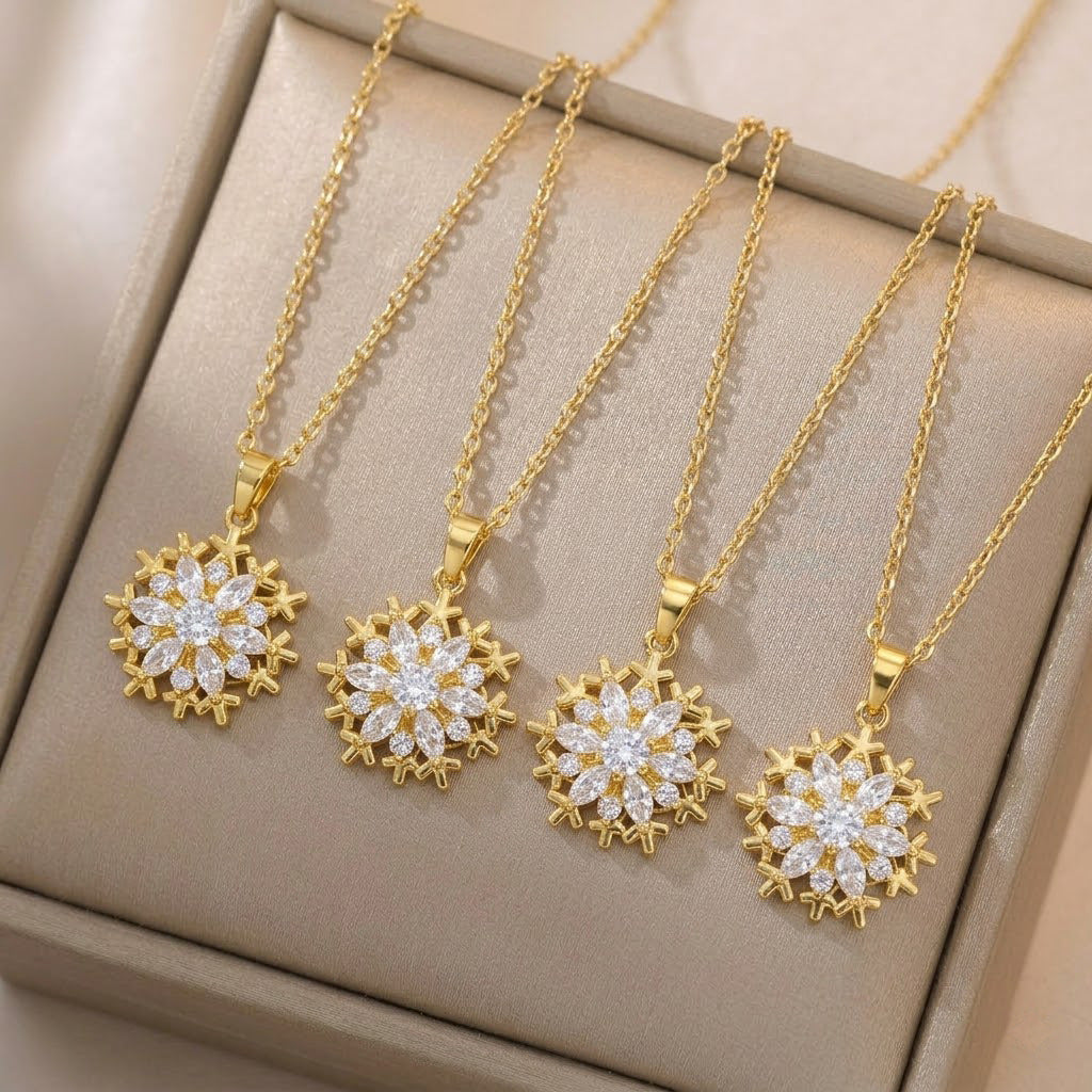 Snowflake zircon necklace