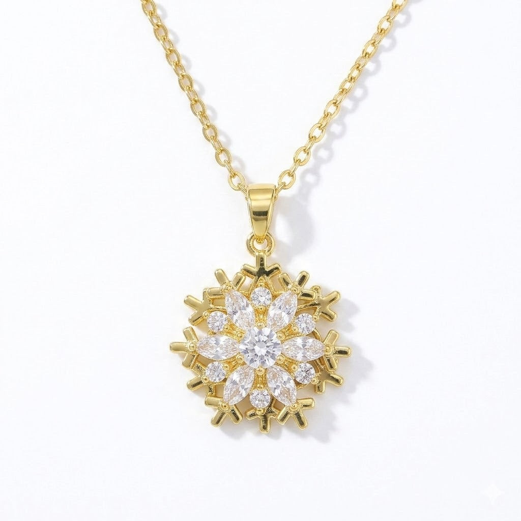 Snowflake zircon necklace
