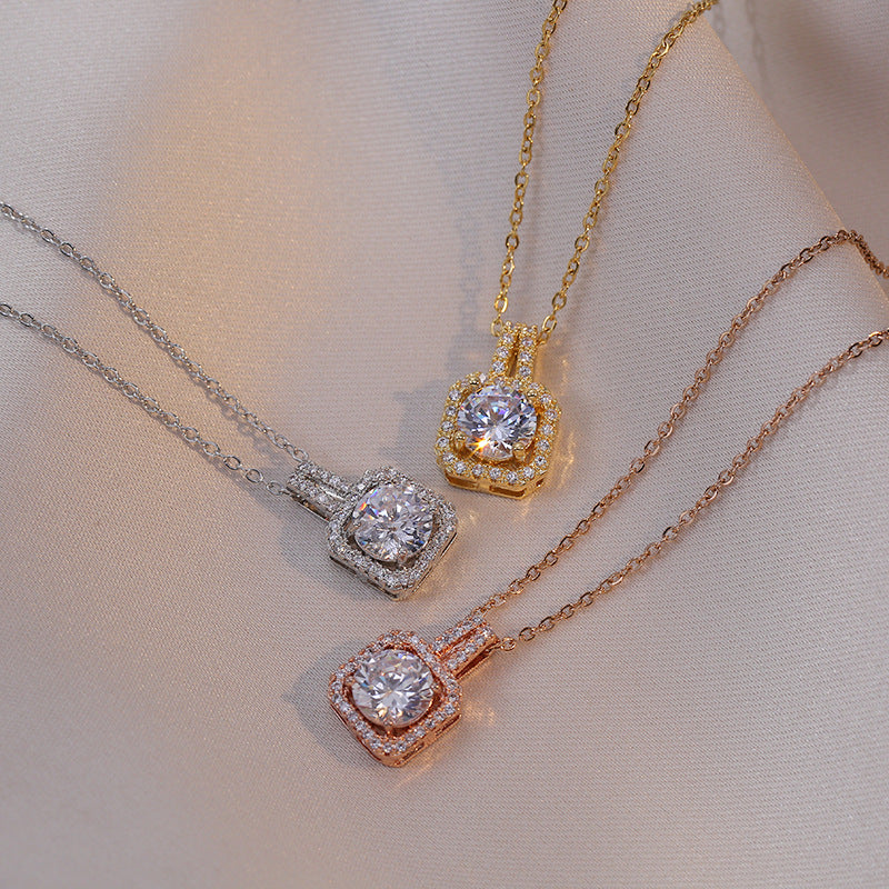 Sparkling Zircon Pendant Necklace