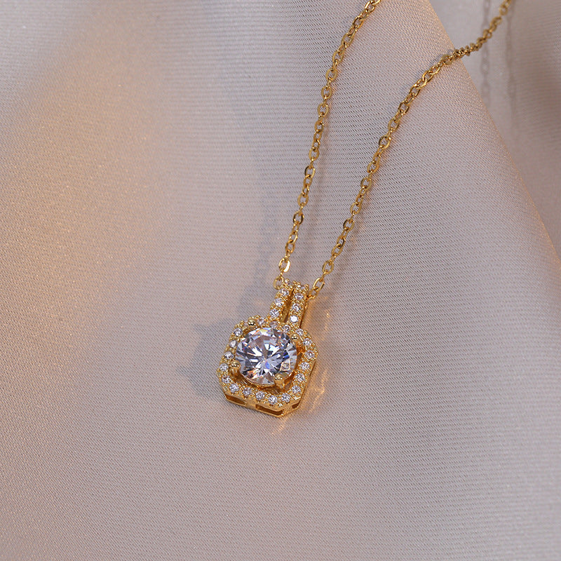 Sparkling Zircon Pendant Necklace