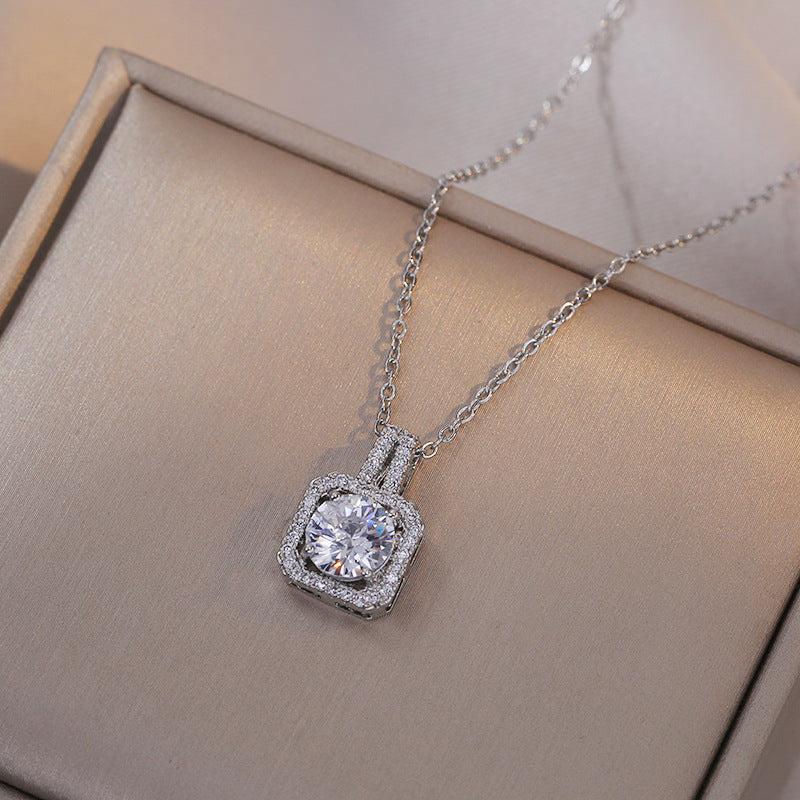 Sparkling Zircon Pendant Necklace