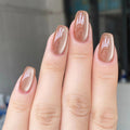 Square cat eye press on nails