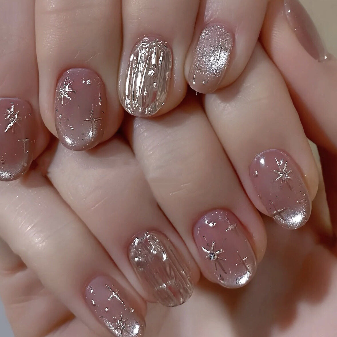 Weihnachts-Lebkuchenmann Süßigkeiten-Sterne zum Aufkleben (Press-on Nails)