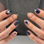 Stars blue stripes press on nails