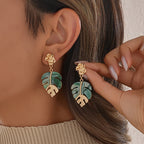 Summer turtle back leaf earrings