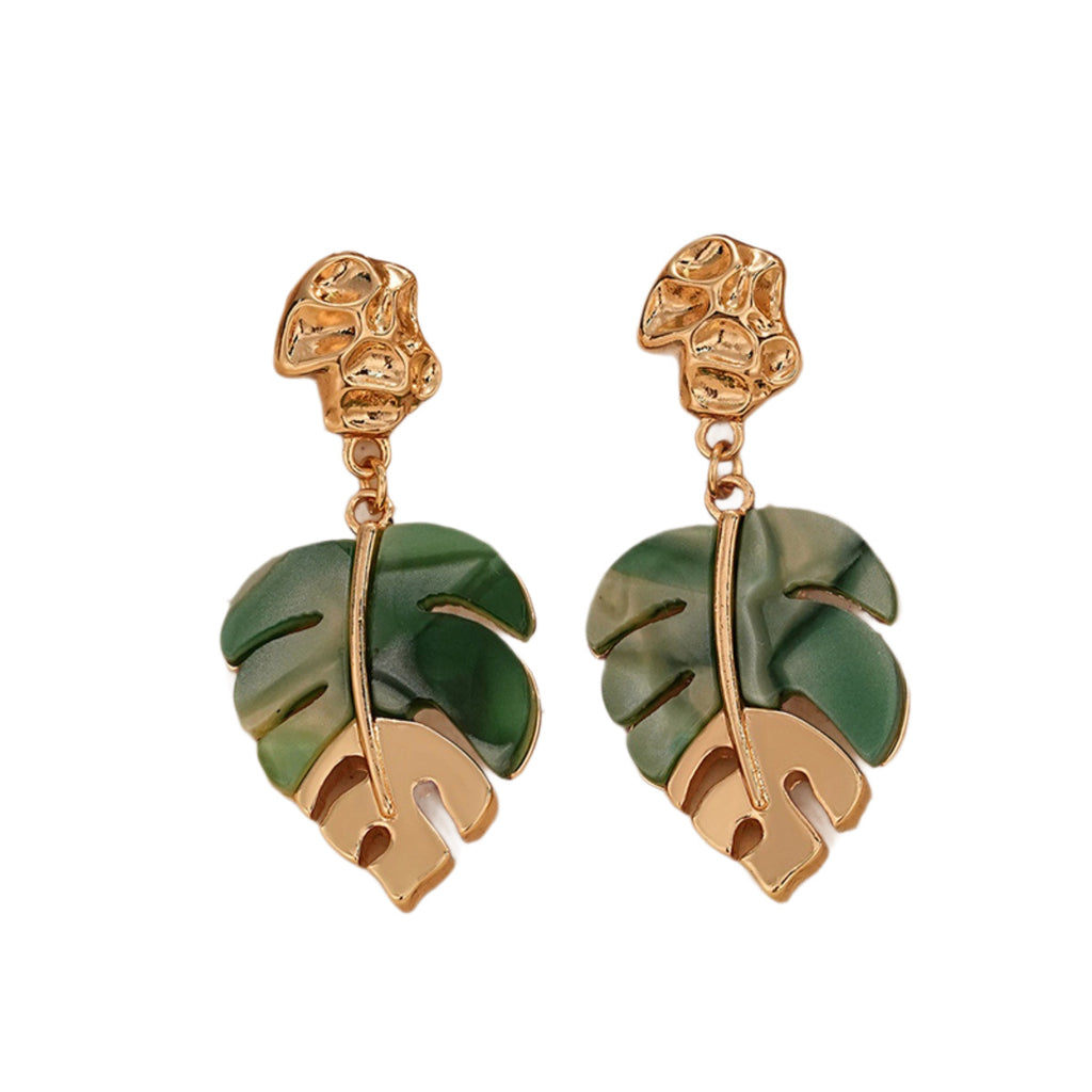 Summer turtle back leaf earrings
