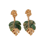 Summer turtle back leaf earrings