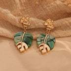 Summer turtle back leaf earrings