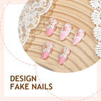 Summer wavy flowers press on nails