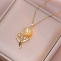 Sunflower Heart Shape ring necklace