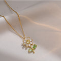 Sunflower Shiny Zirconia Necklace