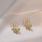 Sunflower Shiny Zirconia Earrings