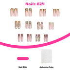Super luxe bow gold leopard print press on nails