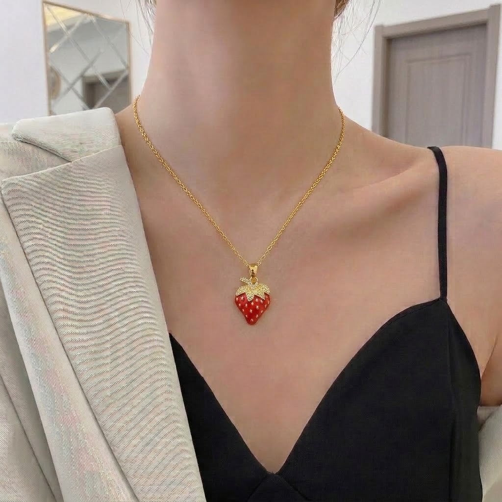 Sweet strawberries Pendant Necklace