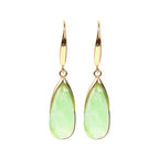Vintage Bamboo Gold plated Jade Earrings