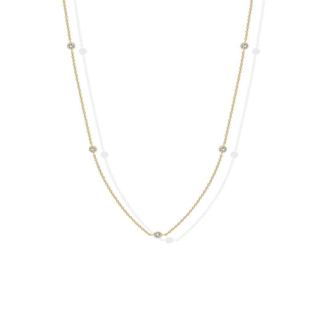 Stellina Station Necklace — 14K Gold-Plated CZ Choker