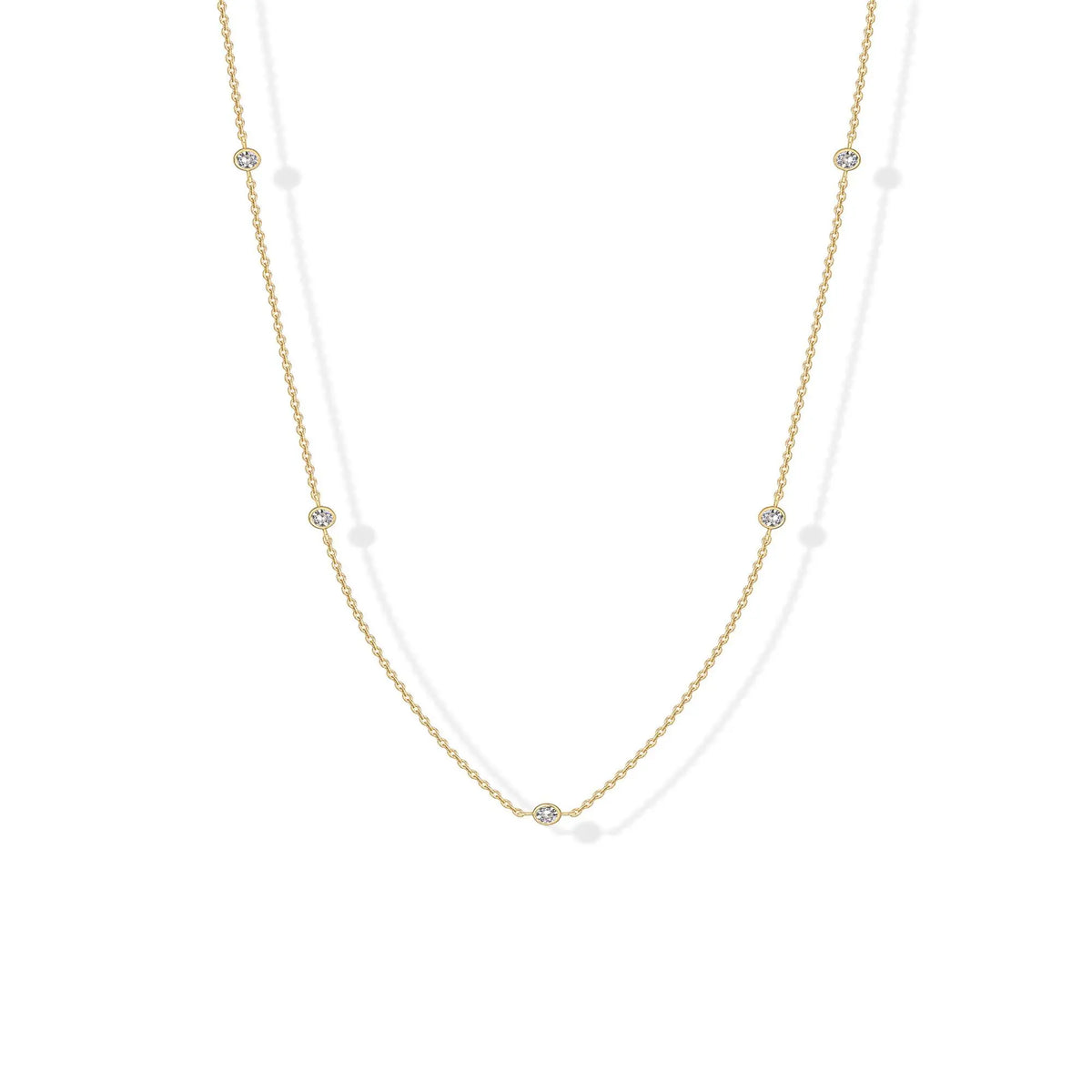 Stellina Station Necklace — 14K Gold-Plated CZ Choker