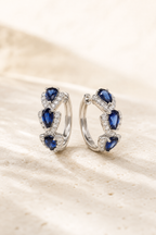 Ocean Blue Earrings Hoops
