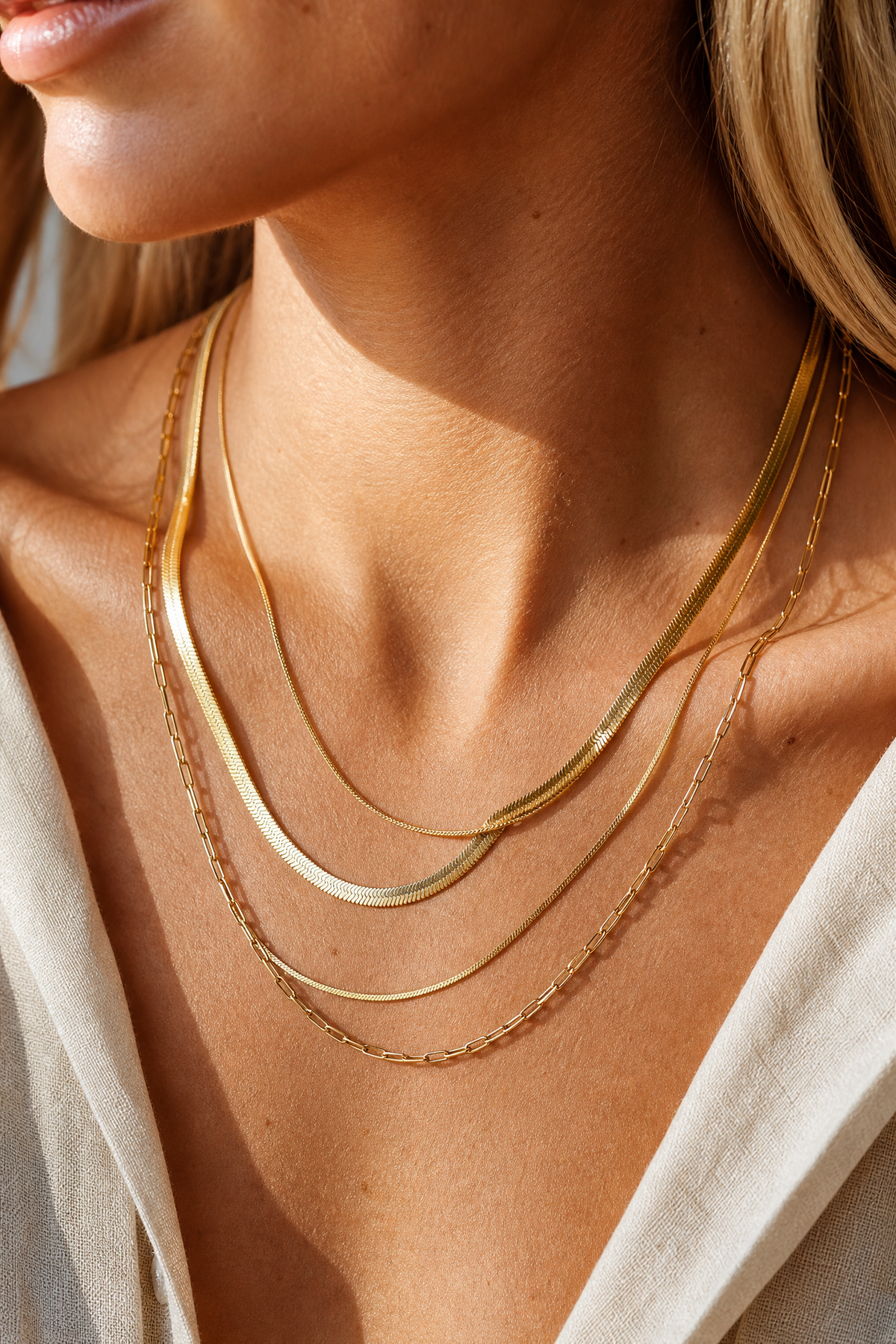 Snake Stacking Chain Necklace