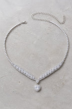 Stunning Heart Crystal V Necklace