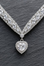 Stunning Heart Crystal V Necklace
