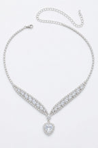Stunning Heart Crystal V Necklace