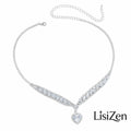 Stunning Heart Crystal V Necklace