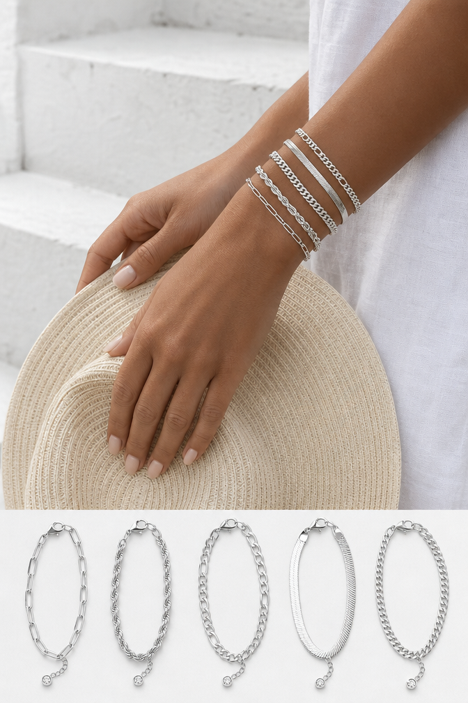 Casual Stacking Bracelet Set