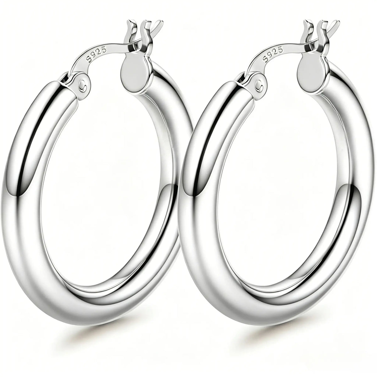 Chunky 14k Gold-Plated Tube Hoop Earrings