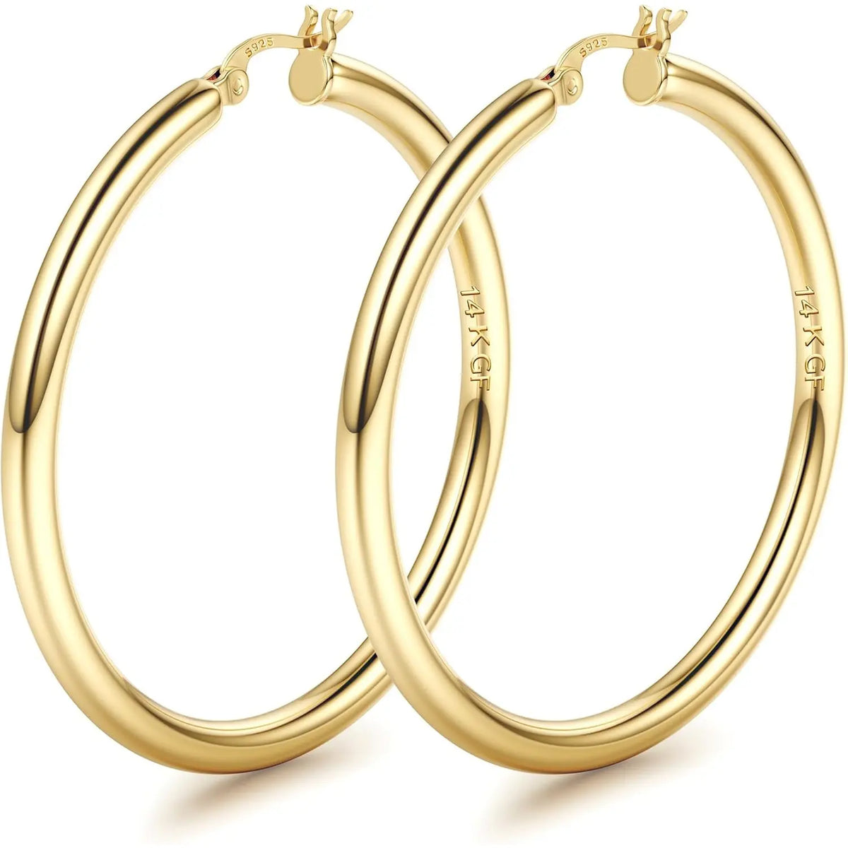 Chunky 14k Gold-Plated Tube Hoop Earrings