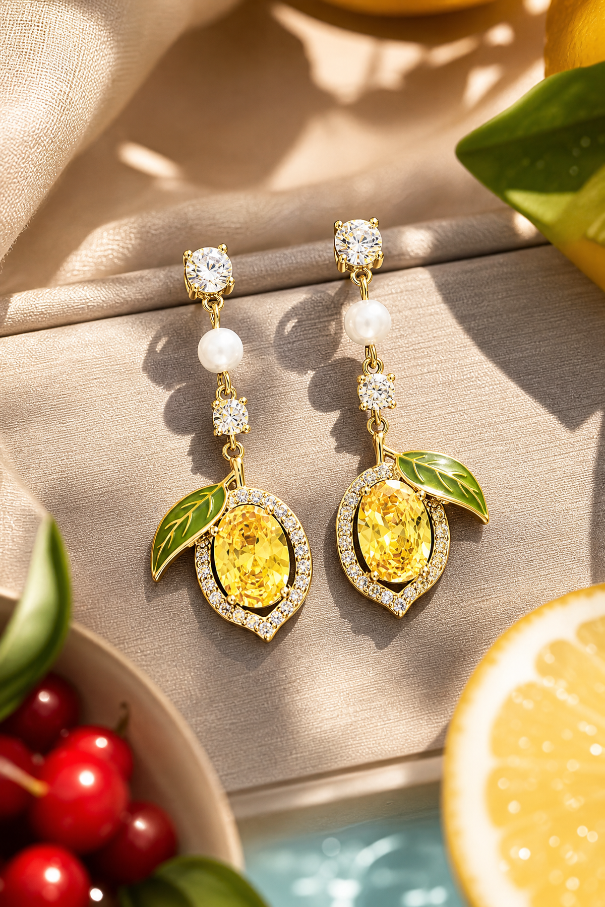 Lemon Earrings Studs