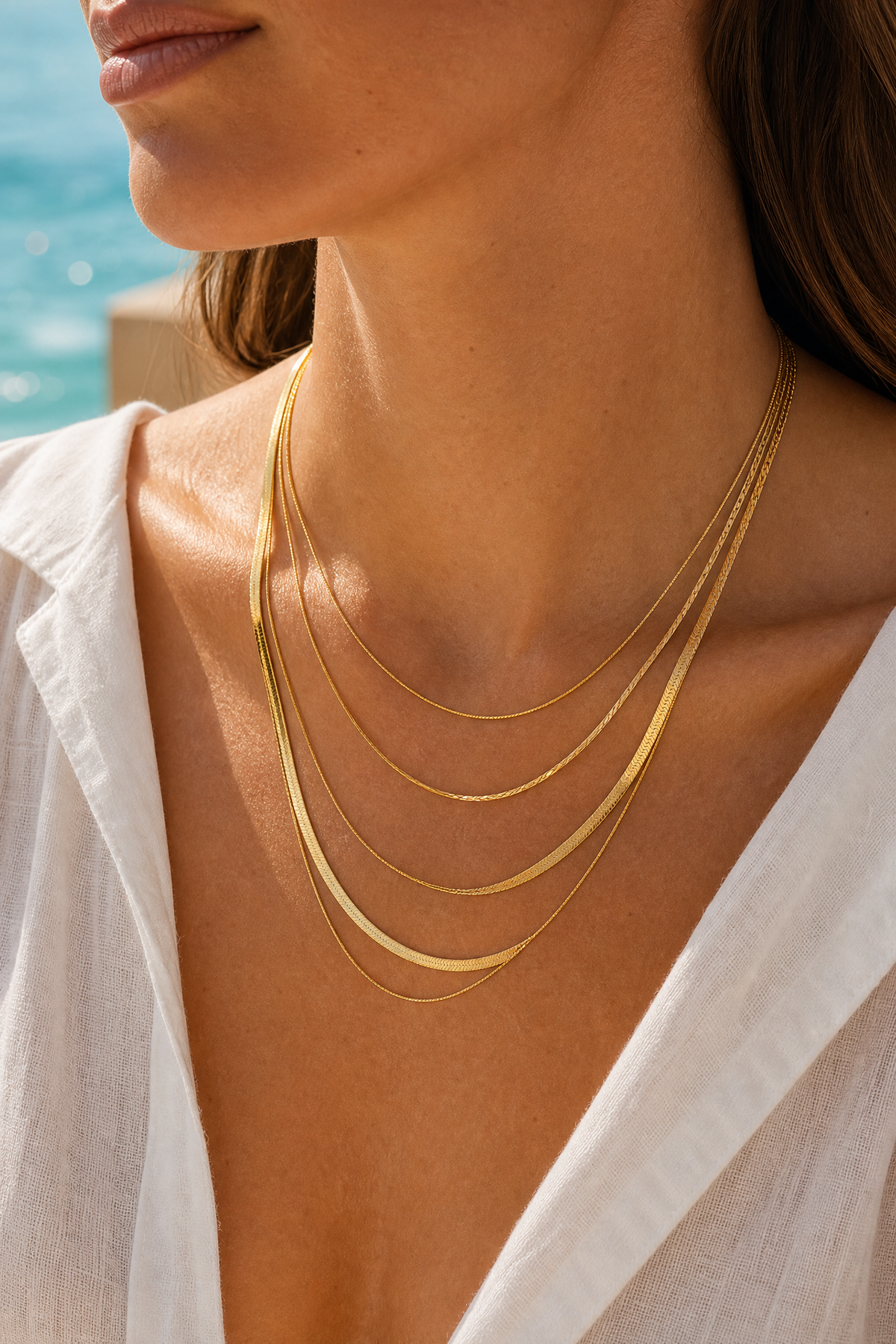 Snake Stacking Chain Necklace