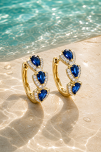 Ocean Blue Earrings Hoops