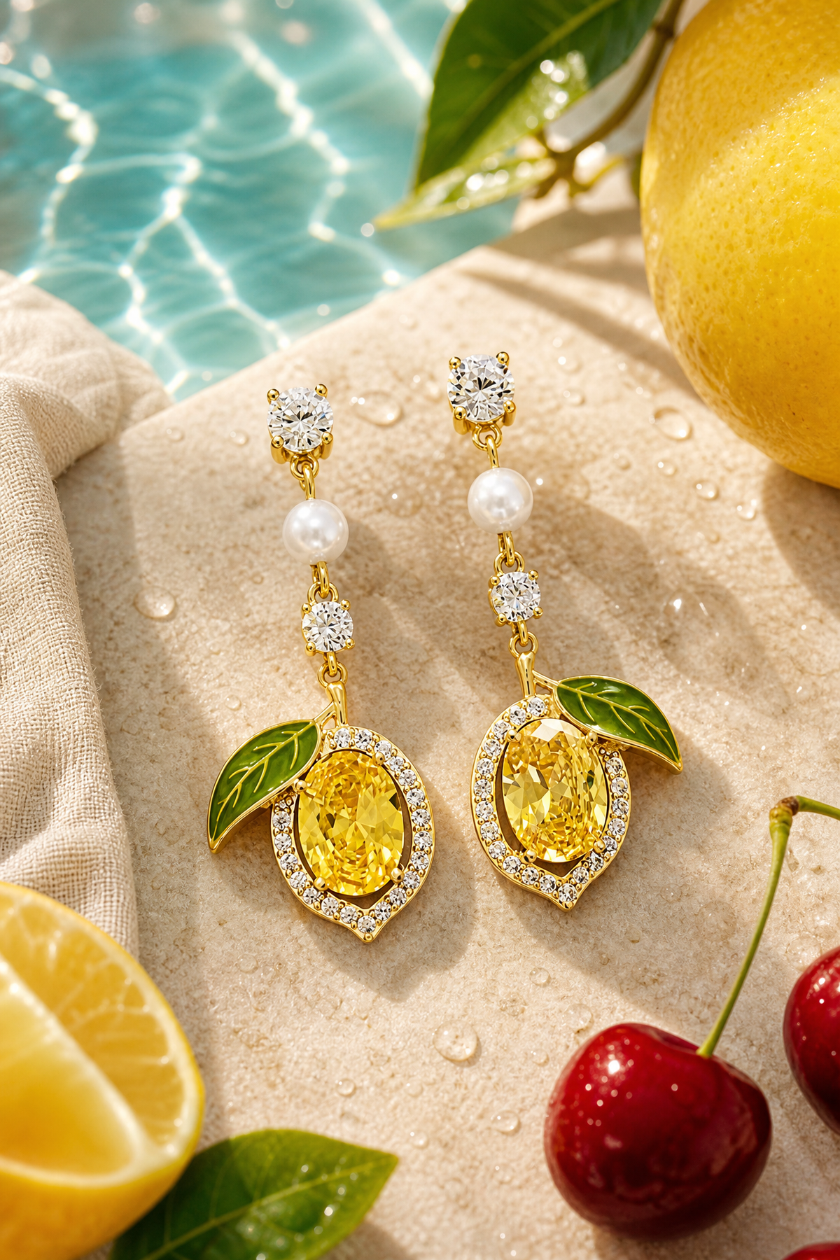 Lemon Earrings Studs