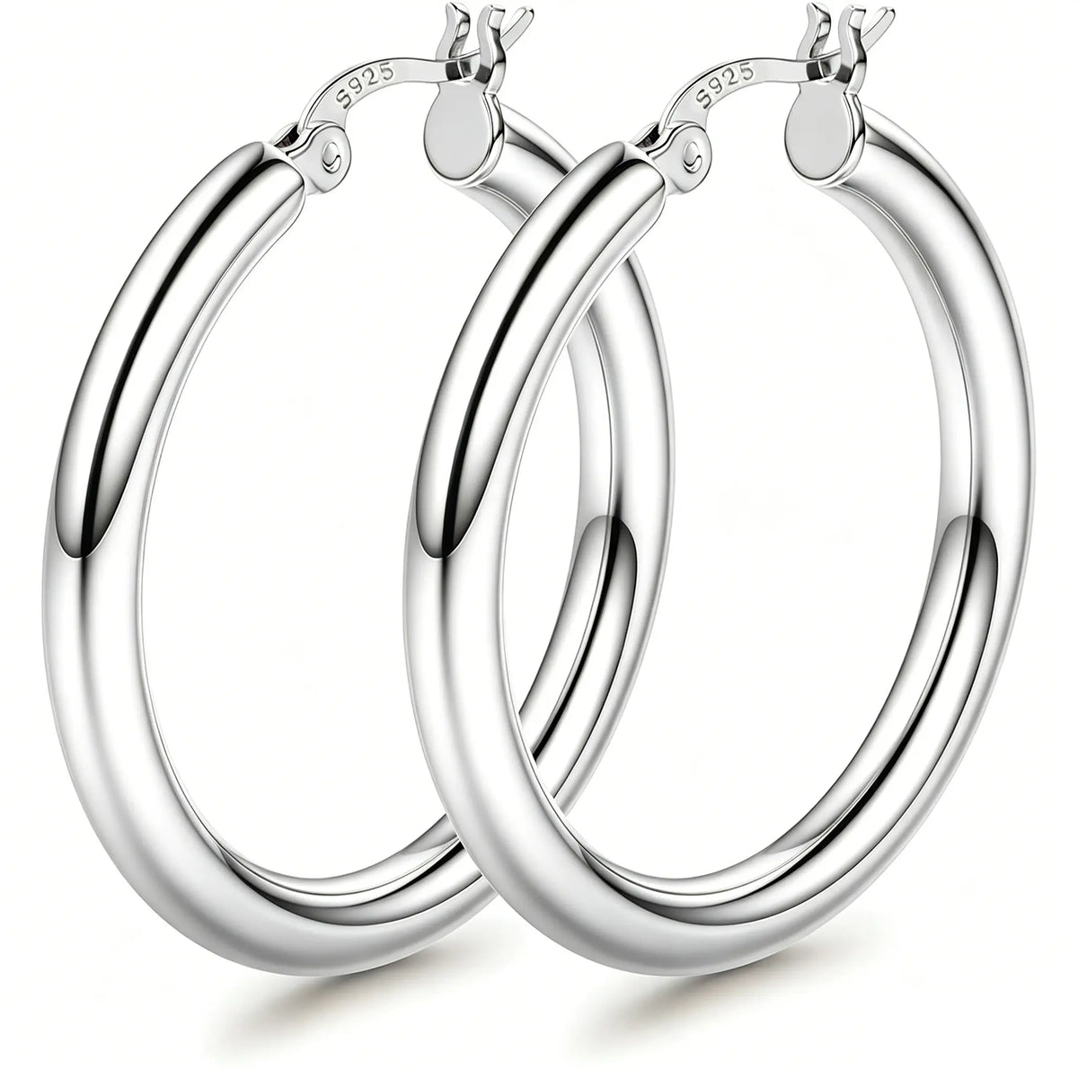 Chunky 14k Gold-Plated Tube Hoop Earrings