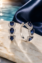 Ocean Blue Earrings Hoops