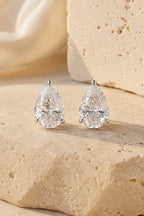 Solitaire Moissanite Earrings Studs in Sterling Silver