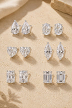 Solitaire Moissanite Earrings Studs in Sterling Silver