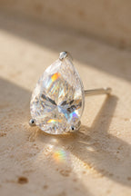 Solitaire Moissanite Earrings Studs in Sterling Silver