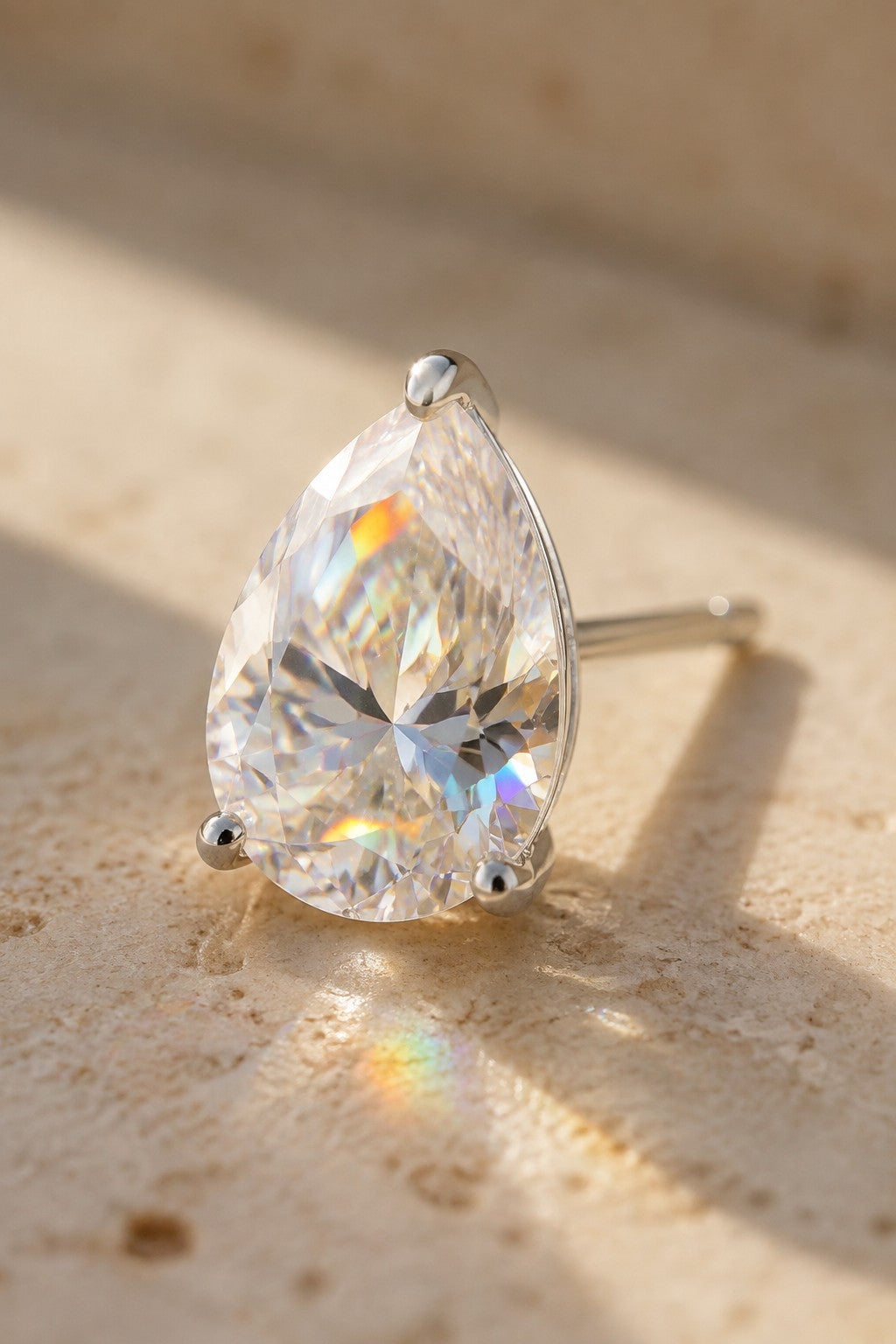 Solitaire Moissanite Earrings Studs in Sterling Silver