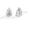 Solitaire Moissanite Earrings Studs in Sterling Silver